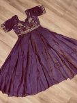 DESIGNER GOLD CRUSH BEADS EMBROIDERY WORK GOWN FESTIVE WEAR WHOLESALE PRICE ETHNIC GARMENT (5)