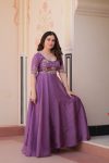 DESIGNER GOLD CRUSH BEADS EMBROIDERY WORK GOWN FESTIVE WEAR WHOLESALE PRICE ETHNIC GARMENT (5)