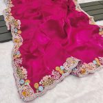 DESIGNER JIMMY CHOO EMBROIDERY THREADS CODING & SEQUENCE WORK SAREE WITH UNSTITCHED BLOUSE PARTY WEAR WHOLESALE PRICE ETHNIC GARMENT (5)