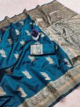DESIGNER LICHI SILK BANARASI SAREE WITH UNSTITCHED BLOUSE WEDDING WEAR WHOLESALE PRICE ETHNIC GARMENT . (6)