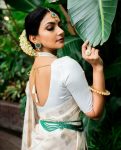 DESIGNER LICHI SILK JACQUARD WORK SAREE WITH UNSTITCHED BLOUSE BRIDAL WEAR WHOLESALE PRICE ETHNIC GARMENT (6)