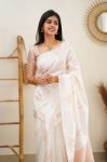 DESIGNER LICHI SILK JACQUARD WORK SAREE WITH UNSTITCHED BLOUSE FESTIVAL WEAR WHOLESALE PRICE ETHNIC GARMENT (4)