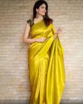 DESIGNER LICHI SILK JACQUARD WORK SAREE WITH UNSTITCHED BLOUSE FESTIVAL WEAR WHOLESALE PRICE ETHNIC GARMENT (15)