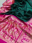 DESIGNER LICHI SILK JACQUARD WORK SAREE WITH UNSTITCHED BLOUSE FESTIVAL WEAR WHOLESALE PRICE ETHNIC WEAR (23)