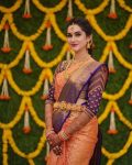 DESIGNER LICHI SILK JACQUARD WORK SAREE WITH UNSTITCHED BLOUSE PEACH