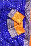 DESIGNER LICHI SILK JACQUARD WORK SAREE WITH UNSTITCHED BLOUSE FUNCTIONAL WEAR WHOLESALE PRICE ETHNIC GARMENT (1)