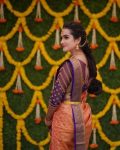 DESIGNER LICHI SILK JACQUARD WORK SAREE WITH UNSTITCHED BLOUSE FUNCTIONAL WEAR WHOLESALE PRICE ETHNIC GARMENT (1)
