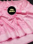 DESIGNER LICHI SILK JACQUARD WORK SAREE WITH UNSTITCHED BLOUSE WEDDING WEAR WHOLESALE PRICE ETHNIC GARMENT (1)