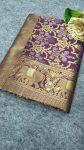 DESIGNER LICHI SILK JACQUARD WORK SAREE WITH UNSTITCHED BLOUSE WEDDING WEAR WHOLESALE PRICE ETHNIC GARMENT (1)