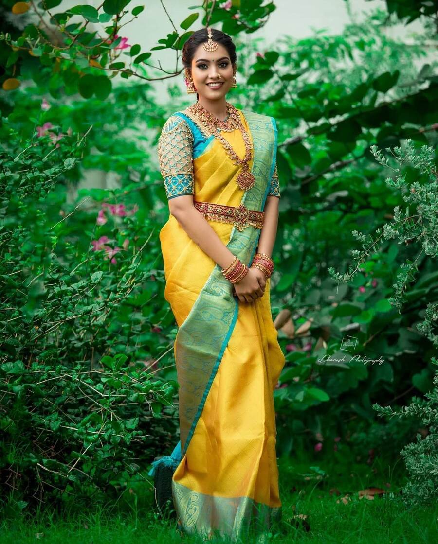 DESIGNER LICHI SILK JACQUARD WORK SAREE WITH UNSTITCHED BLOUSE WEDDING WEAR WHOLESALE PRICE ETHNIC GARMENT (2)
