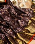 DESIGNER LICHI SILK JACQUARD WORK SAREE WITH UNSTITCHED BLOUSE WEDDING WEAR WHOLESALE PRICE ETHNIC GARMENT (1)