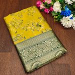 DESIGNER LICHI SILK JACQUARD WORK SAREE WITH UNSTITCHED BLOUSE WEDDING WEAR WHOLESALE PRICE ETHNIC GARMENT (3)