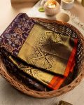 DESIGNER LICHI SILK JACQUARD WORK SAREE WITH UNSTITCHED BLOUSE WEDDING WEAR WHOLESALE PRICE ETHNIC GARMENT (1)
