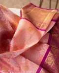 DESIGNER LICHI SILK JACQUARD WORK SAREE WITH UNSTITCHED BLOUSE WEDDING WEAR WHOLESALE PRICE ETHNIC GARMENT (9)