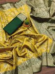 DESIGNER LICHI SILK JACQUARD WORK SAREE WITH UNSTITCHED BLOUSE WEDDING WEAR WHOLESALE PRICE ETHNIC GARMENT (3)