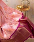 DESIGNER LICHI SILK JACQUARD WORK SAREE WITH UNSTITCHED BLOUSE WEDDING WEAR WHOLESALE PRICE ETHNIC GARMENT (9)