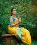DESIGNER LICHI SILK JACQUARD WORK SAREE WITH UNSTITCHED BLOUSE WEDDING WEAR WHOLESALE PRICE ETHNIC GARMENT (4)