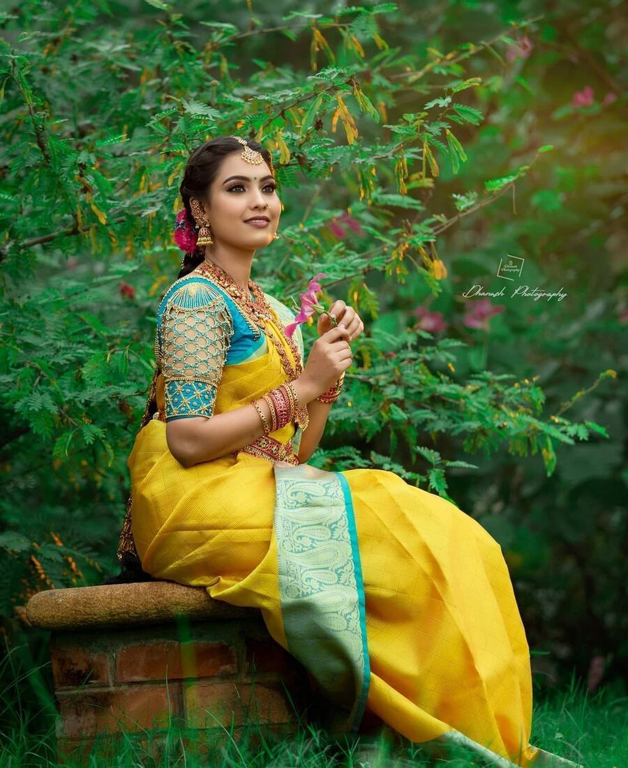 DESIGNER LICHI SILK JACQUARD WORK SAREE WITH UNSTITCHED BLOUSE WEDDING WEAR WHOLESALE PRICE ETHNIC GARMENT (6)