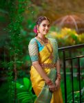 DESIGNER LICHI SILK JACQUARD WORK SAREE WITH UNSTITCHED BLOUSE WEDDING WEAR WHOLESALE PRICE ETHNIC GARMENT (4)