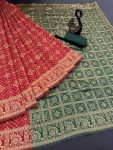 DESIGNER LICHI WORK WEAVING WORK SAREE WITH UNSTITCHED BLOUSE FESTIVAL WEAR WHOLESALE PRICE ETHNIC GARMENT (65)