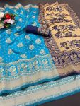 DESIGNER LICHI WORK WEAVING WORK SAREE WITH UNSTITCHED BLOUSE FESTIVAL WEAR WHOLESALE PRICE ETHNIC GARMENT (70)
