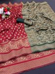 DESIGNER LICHI WORK WEAVING WORK SAREE WITH UNSTITCHED BLOUSE FESTIVAL WEAR WHOLESALE PRICE ETHNIC GARMENT (72)