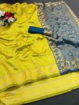 DESIGNER LICHI WORK WEAVING WORK SAREE WITH UNSTITCHED BLOUSE FESTIVAL WEAR WHOLESALE PRICE ETHNIC GARMENT (74)