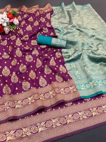 DESIGNER LICHI WORK WEAVING WORK SAREE WITH UNSTITCHED BLOUSE WINE