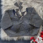 DESIGNER MONO BANGLORI MULTI SEQUENCE AND ZARI WORK STITCHED BLOUSE NAVY BLUE