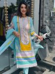 DESIGNER MUSLIM COTTON DIGITAL PRINT WITH REAL MIRROR WITH DIAMOND HANDWORK TOP BOTTOM WITH DUPATTA OFFICE WEAR WHOLESALE PRICE ETHNIC GARMENT (3)