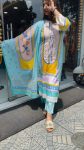 DESIGNER MUSLIM COTTON DIGITAL PRINT WITH REAL MIRROR WITH DIAMOND HANDWORK TOP BOTTOM WITH DUPATTA OFFICE WEAR WHOLESALE PRICE ETHNIC GARMENT (3)