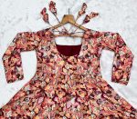 DESIGNER MUSLIN EMBROIDERY WITH DIGITAL PRINT WORK ANARKALI BOTTOM WITH DUPATTA CASUAL WEAR WHOLESALE PRICE ETHNIC GARMENT (6)