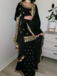 DESIGNER NATURAL CREPE EMBROIDERY SEQUENCE WORK TOP SHARARA WITH DUPATTA FESTIVE WEAR WHOLESALE PRICE ETHNIC GARMENT (4)