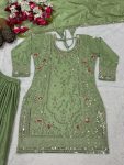 DESIGNER NATURAL CREPE SEQUENCE EMBROIDERY WORK TOP PALAZZO WITH DUPATTA FESTIVE WEAR WHOLESALE PRICE ETHNIC GARMENT (15)