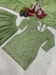 DESIGNER NATURAL CREPE SEQUENCE EMBROIDERY WORK TOP PALAZZO WITH DUPATTA FESTIVE WEAR WHOLESALE PRICE ETHNIC GARMENT (15)