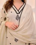 DESIGNER ROMAN SILK EMBROIDERY WORK AND LACE WORK TOP BOTTOM WITH DUPATTA OFFICE WEAR WHOLESALE PRICE ETHNIC GARMENT(16)