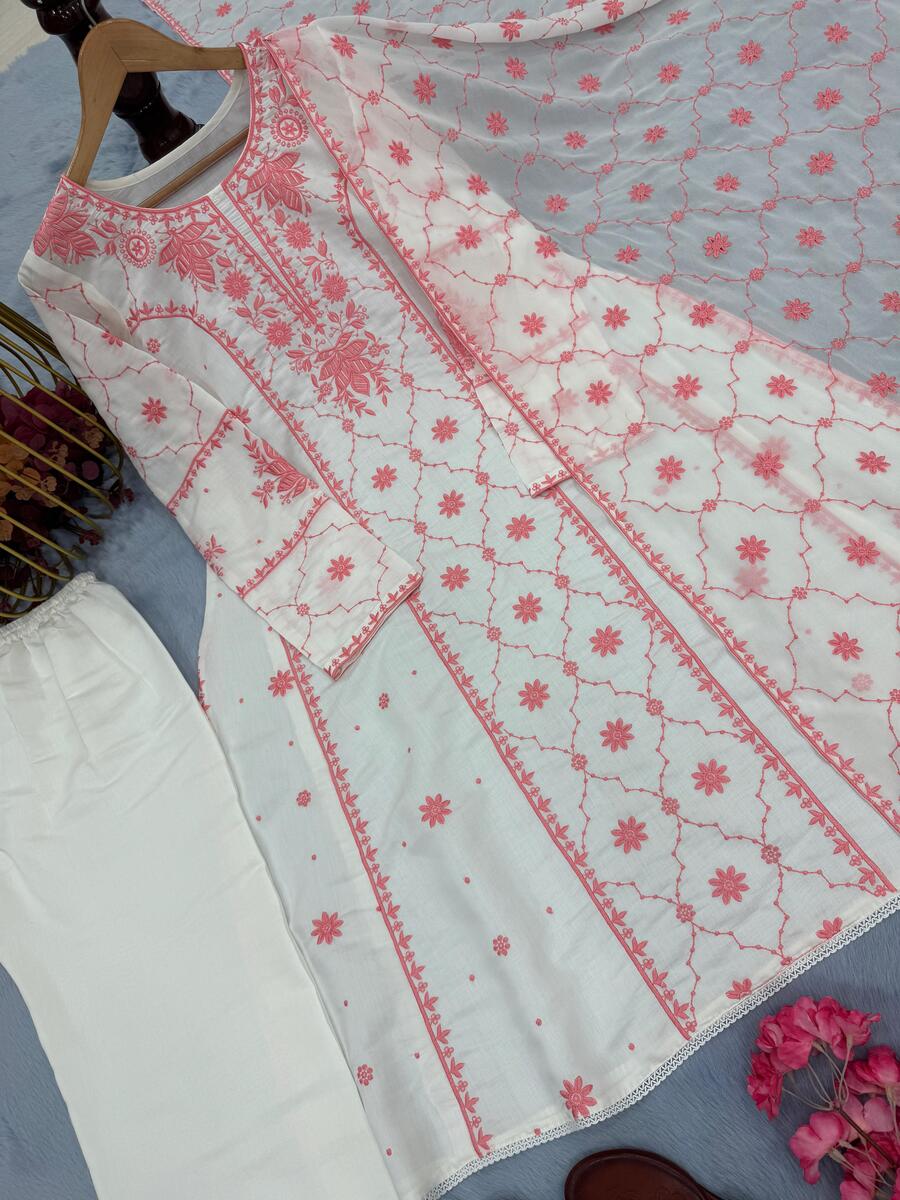 DESIGNER ROMAN SILK EMBROIDERY WORK TOP BOTTOM WITH DUPATTA FESTIVAL WEAR WHOLESALE PRICE ETHNIC GARMENT(39)