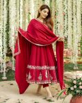 DESIGNER ROMAN SILK MULTI EMBROIDERED SEQUENCE AND THREAD WORK ANARKALI BOTTOM WITH DUPATTA FESTIVE WEAR WHOLESALE PRICE ETHNIC GARMENT (3)