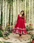 DESIGNER ROMAN SILK MULTI EMBROIDERED SEQUENCE AND THREAD WORK ANARKALI BOTTOM WITH DUPATTA FESTIVE WEAR WHOLESALE PRICE ETHNIC GARMENT (3)