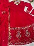 DESIGNER ROMAN SILK MULTI EMBROIDERED SEQUENCE AND THREAD WORK ANARKALI BOTTOM WITH DUPATTA FESTIVE WEAR WHOLESALE PRICE ETHNIC GARMENT (3)