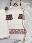 DESIGNER ROMAN SILK SEQUENCE EMBROIDERY WORK TOP PALAZZO DUPATTA PARTY WEAR WHOLESALE PRICE ETHNIC GARMENT (9)