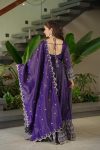 DESIGNER SHIMMER SILK EMBROIDERY SEQUENCE WORK GOWN WITH DUPATTA PARTY WEAR WHOLESALE PRICE ETHNIC GARMENT (4)