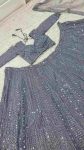 DESIGNER SHIMMER SILK SEQUENCE & DORI WORK LEHENGA CHOLI WITH DUPATTA RECEPTION WEAR WHOLESALE PRICE ETHNIC GARMENT (2)