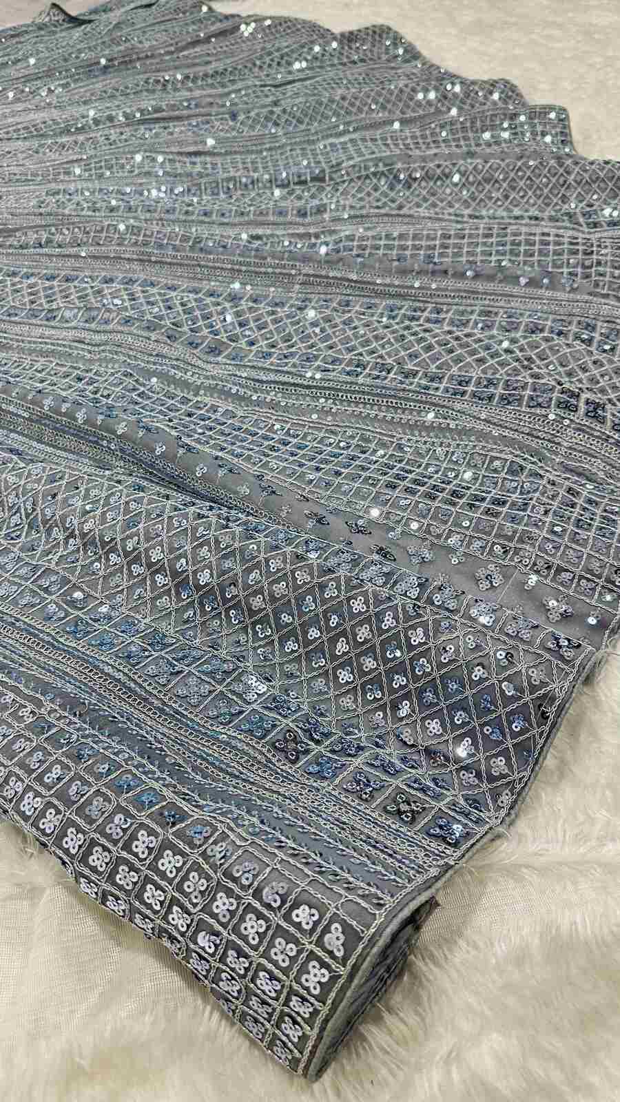 DESIGNER SHIMMER SILK SEQUENCE & DORI WORK LEHENGA CHOLI WITH DUPATTA RECEPTION WEAR WHOLESALE PRICE ETHNIC GARMENT (6)