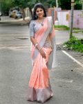 DESIGNER SOFT LICHI SILK CLOTH JACQUARD WORK  SAREE WITH UNSTITCHED BLOUSE BABY PINK