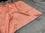 DESIGNER SOFT LICHI SILK CLOTH JACQUARD WORK SAREE WITH UNSTITCHED BLOUSE FORMAL WEAR WHOLESALE PRICE ETHNIC GARMENT (13)