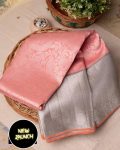 DESIGNER SOFT LICHI SILK CLOTH JACQUARD WORK SAREE WITH UNSTITCHED BLOUSE FORMAL WEAR WHOLESALE PRICE ETHNIC GARMENT (13)