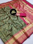 DESIGNER SOFT LICHI SILK CLOTH JACQUARD WORK SAREE WITH UNSTITCHED BLOUSE PARTY WEAR WHOLESALE PRICE ETHNIC GARMENT (11)