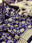 DESIGNER SOFT LICHI SILK JACQUARD WORK SAREE WITH UNSTITCHED BLOUSE FESTIVAL WEAR WHOLESALE PRICE ETHNIC GARMENT (2)