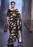DESIGNER SOFT LICHI SILK JACQUARD WORK SAREE WITH UNSTITCHED BLOUSE BLACK